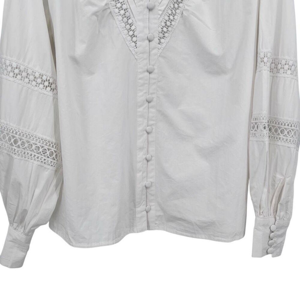 Bohme Long Sleeve‎ Button Front Shirt White Large NWT - Picture 4 of 10
